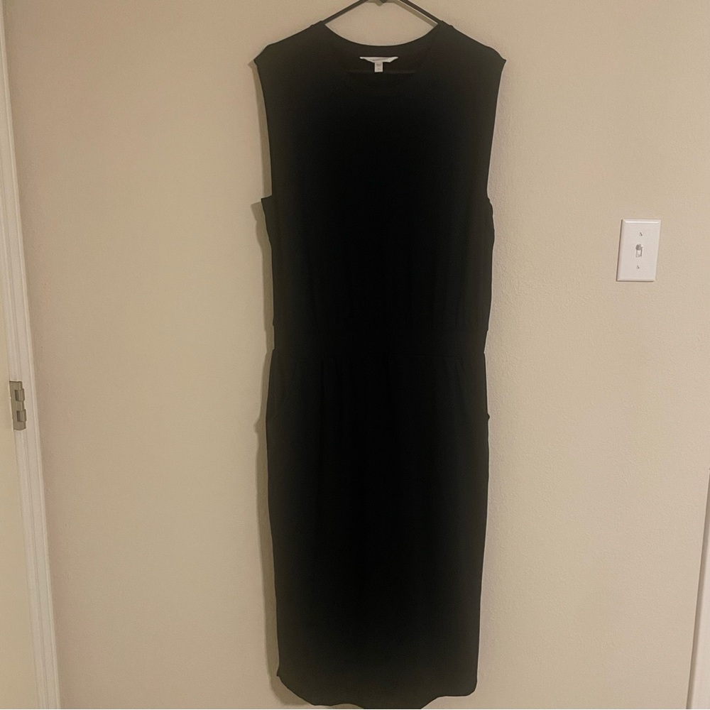 Garnet Hill Tencel Black Sleeveless Dress Size Large
